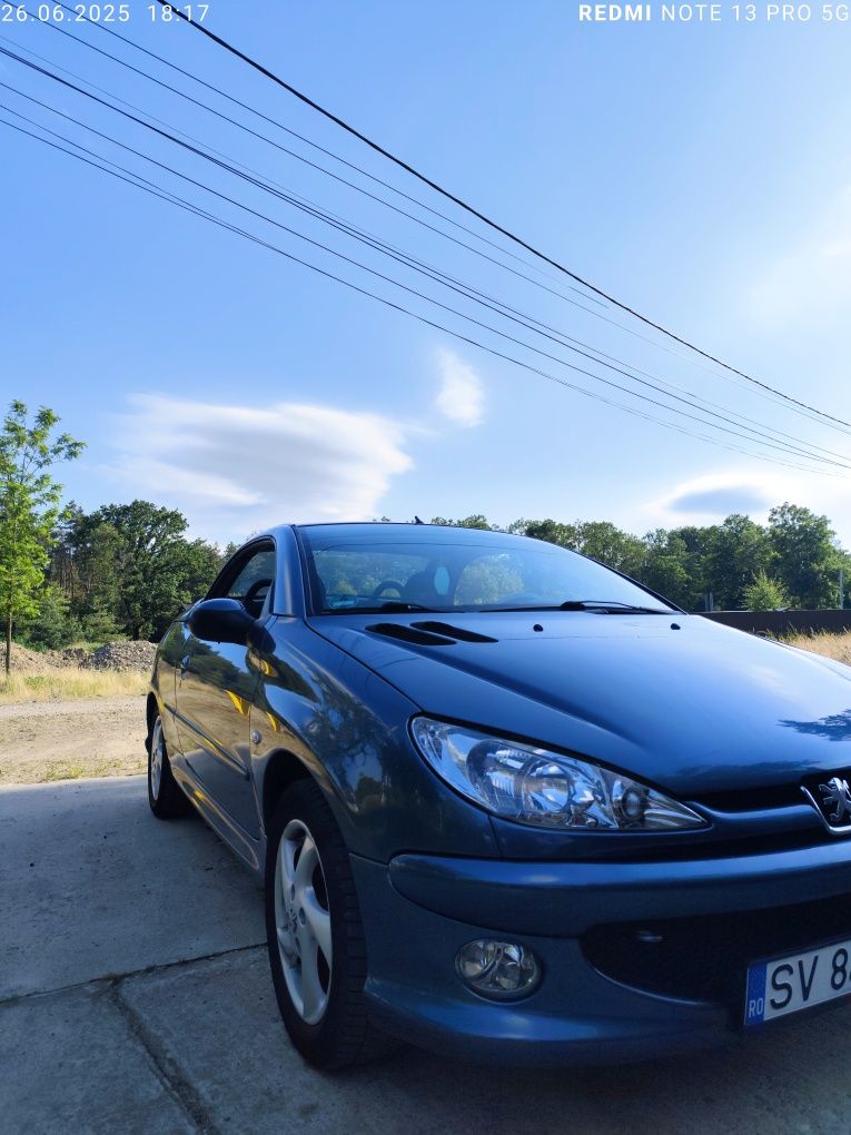 Peugeot 206 CC – decapotabilă de vară, albastru perlat, gata de drum!