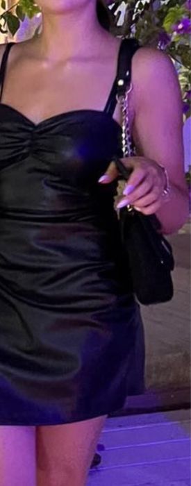 Кожена къса рокля Зара от изкуствена кожа