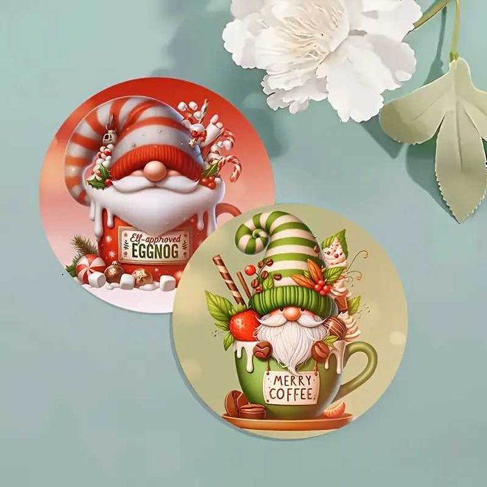 Големи дървени магнитчета за Коледа - гномове