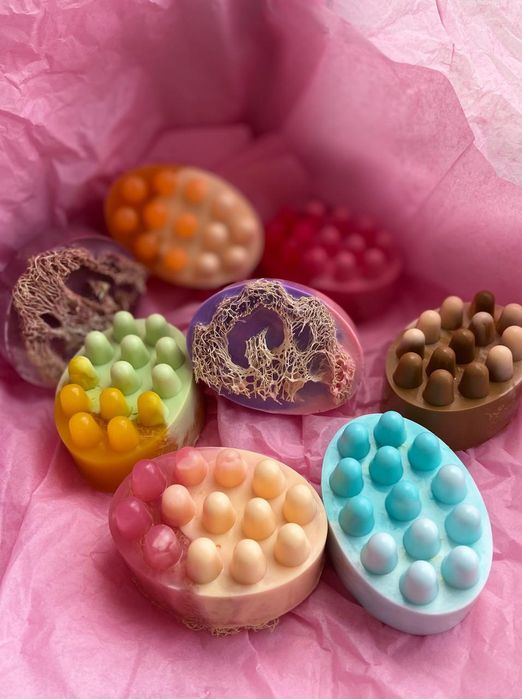 Массажное мыло с натуральной мочалкой люфа