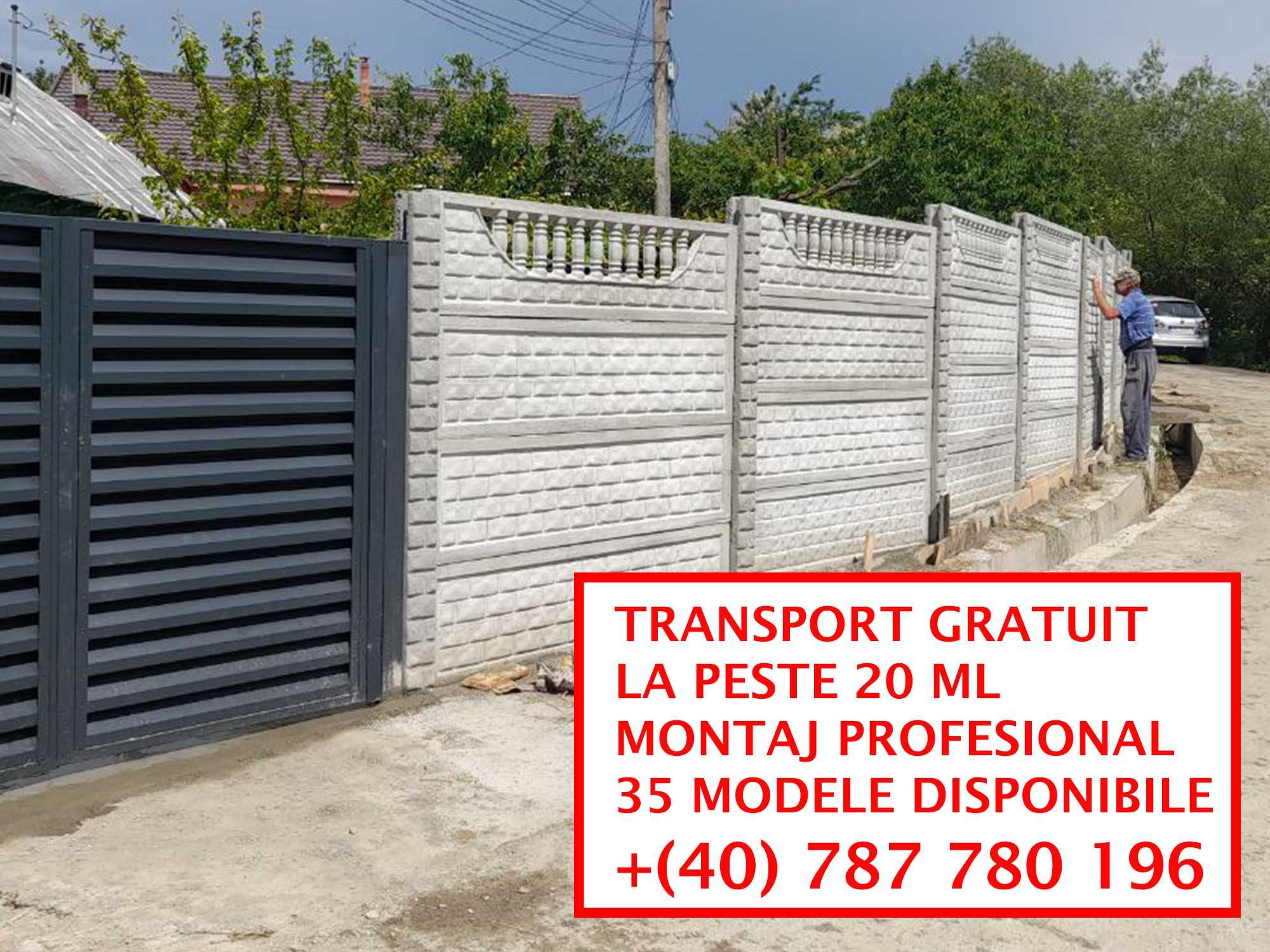 Gard din beton/35 Modele/Montaj/Transport GRATUIT la 20m+/Toata tara