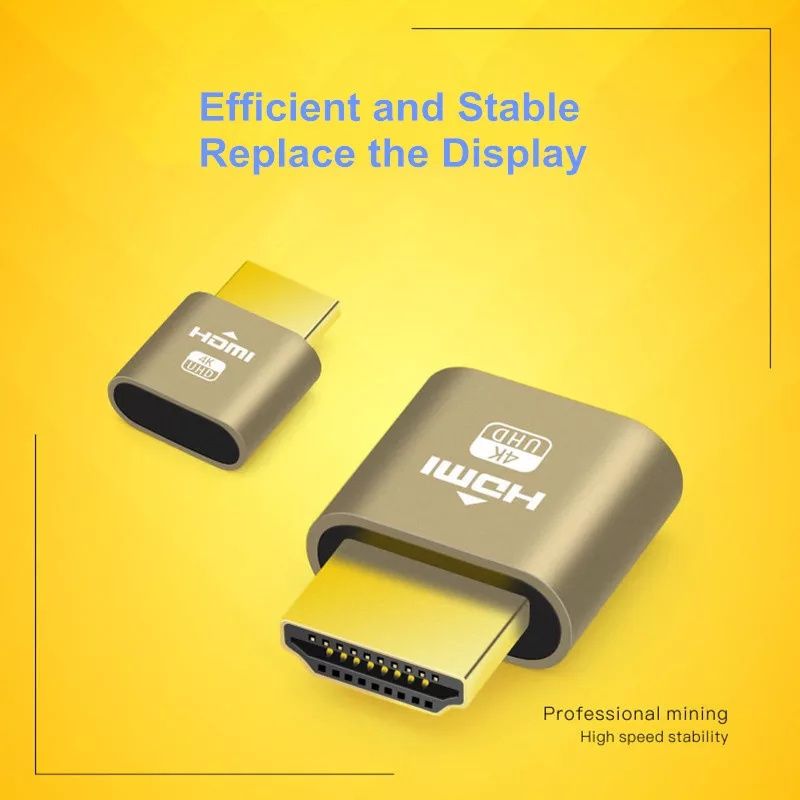 Эмулятор монитор для майнинг переходник ноутбук монитор ПК HDMI VGA