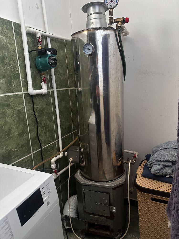 Boiler din Inox electric si pe lemne 100L
