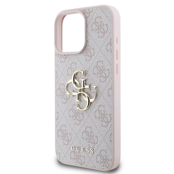 Guess – твърд калъф 4g big logo за iphone 16 pro – розов