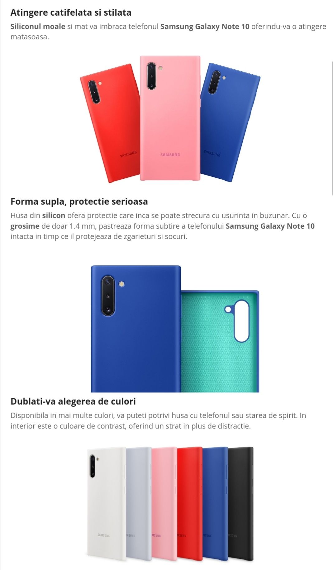 Husa silicon noua originala Samsung Silicone Cover Note 10 4G 5G