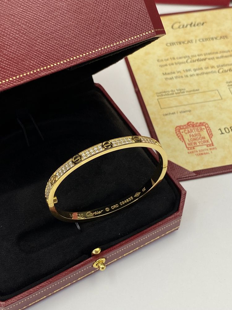 Brățară Cartier LOVE 16 Gold 750 Small Diamonds Full Box