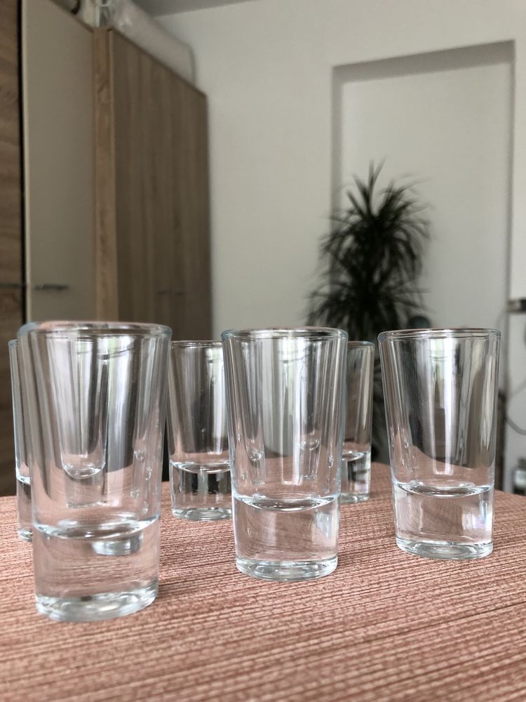 Set 6 pahare shoturi din sticlă NOI, 25ml