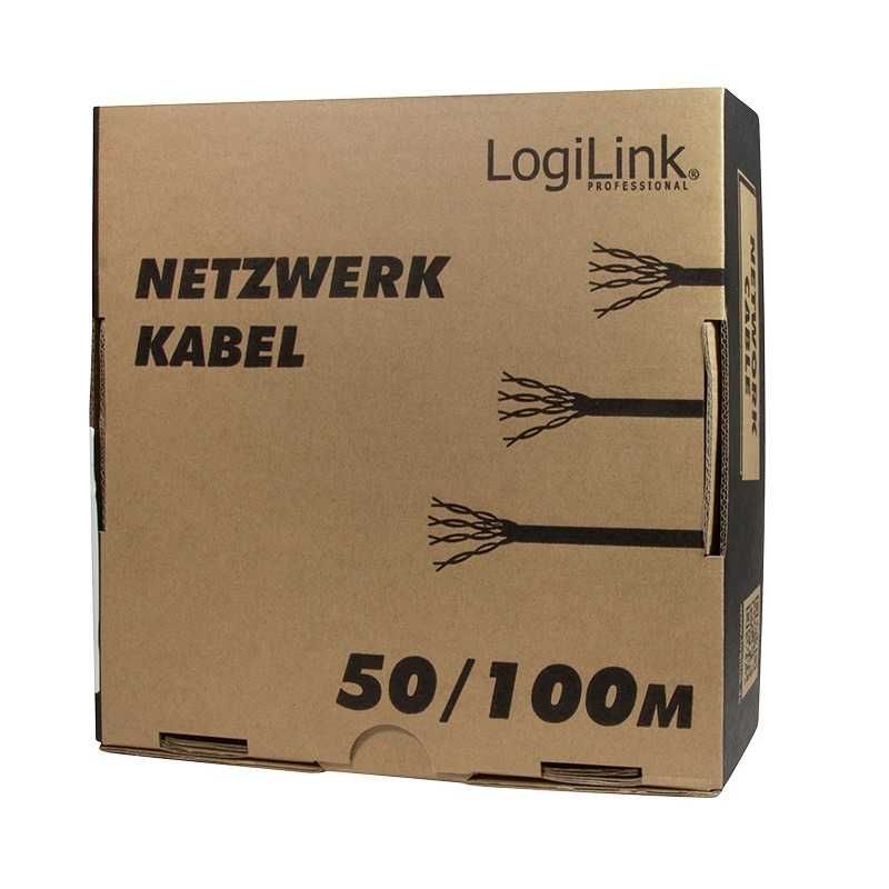 Rola cablu S/FTP Logilink Cat6, cupru-aluminiu, 100 m dublu ecranat
