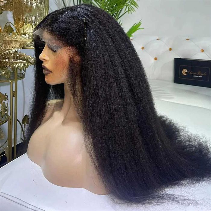 75 см Kinky права обемна перука с дантела 13*4*1