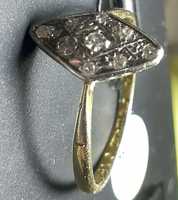 inel aur 14k cu 8 diamante placat cu platina, 2,16 g