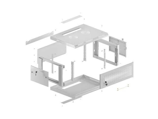 Rack 19" Lanberg 4U 600X450 Gri , Usa Metalica Perforata (Pachet Plat)