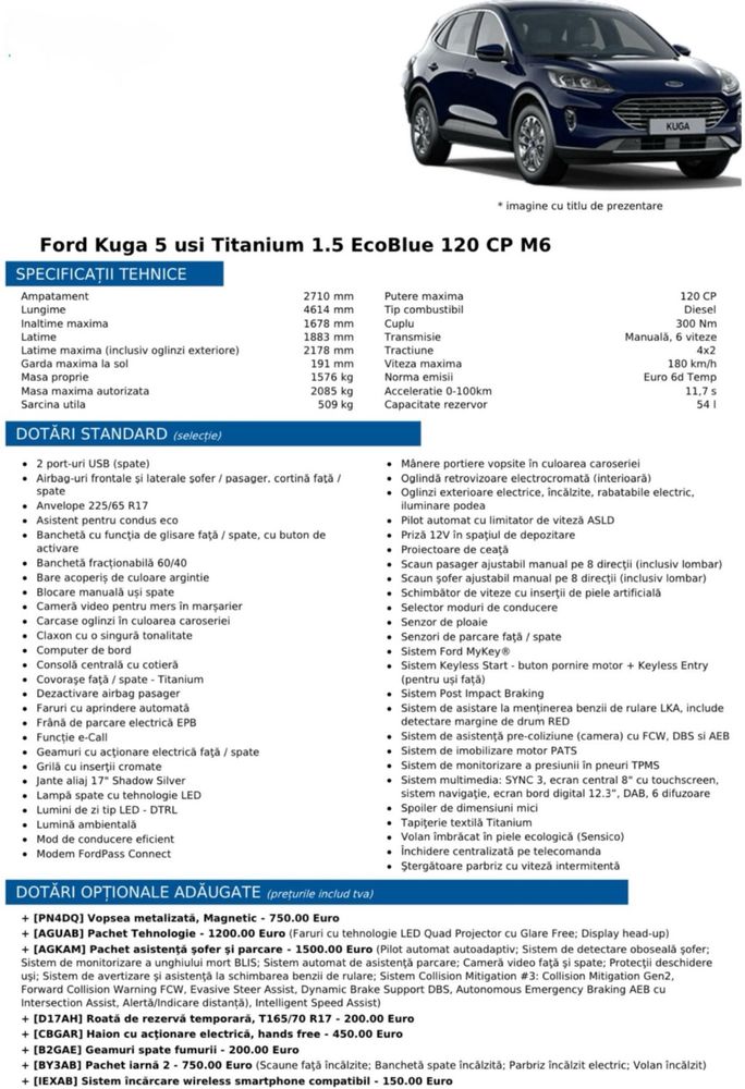 Ford Kuga 2024 ca NOU