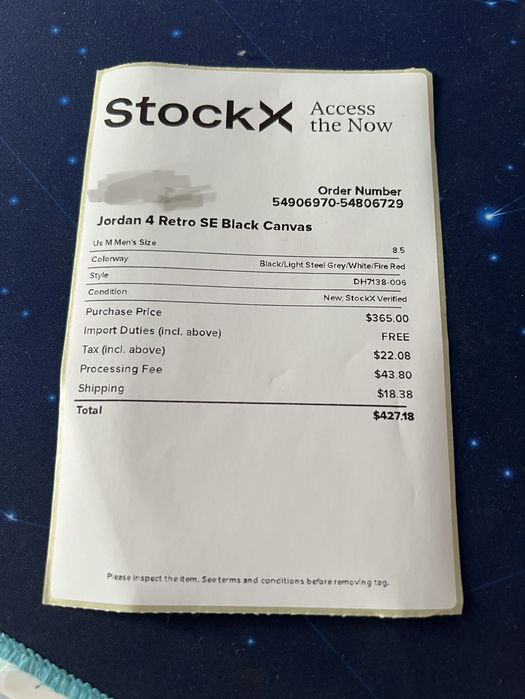 Air Jordan 4 black canvas