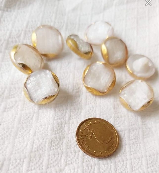 антикварни стъклени копчета  френски