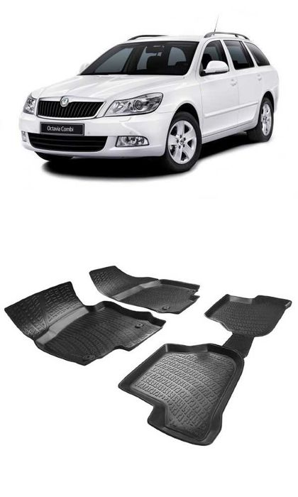 Гумени стелки RizLine съвместими с Skoda Octavia II 2004-2013