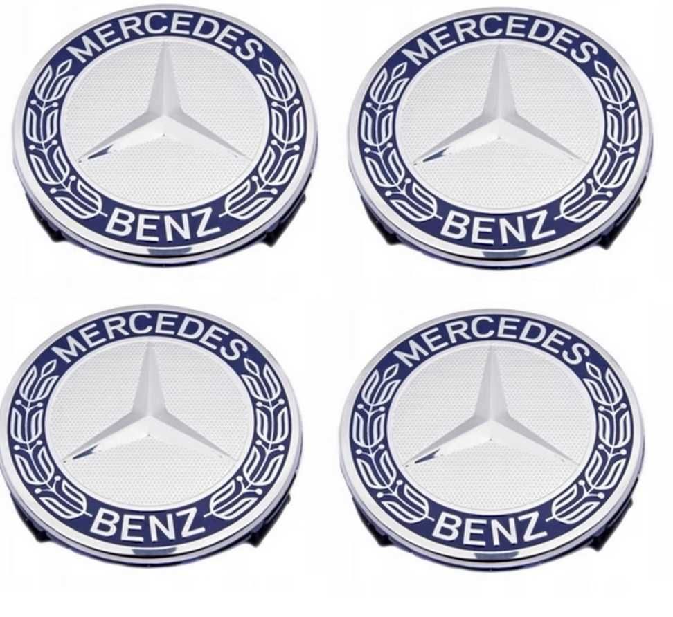 Set 4 Capace Mercedes albastre doar pt jante originale Mercedes-Benz