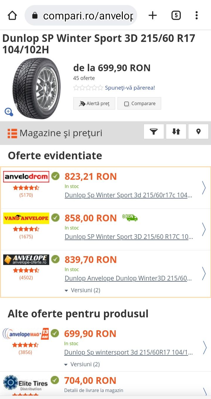 Cauciucuri de iarnă 216 60 R17 C-uri Dunlop Made in Germany