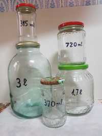 Vând borcane, damigene din sticlă și recipiente din plastic