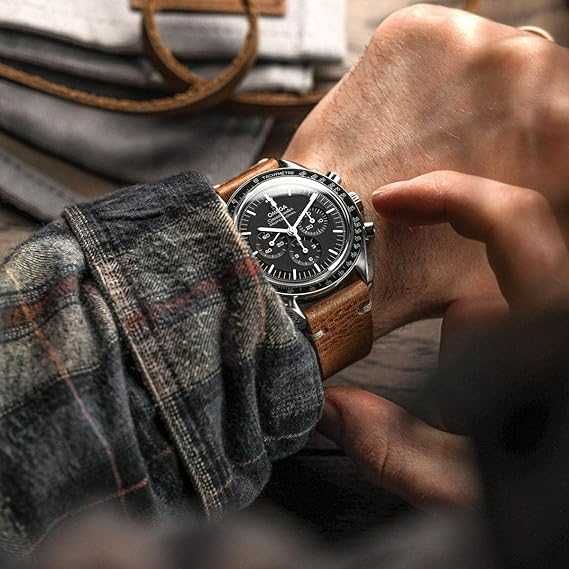 WatchGecko ръчно изработена каишка за часовник от естествена кожа,20мм