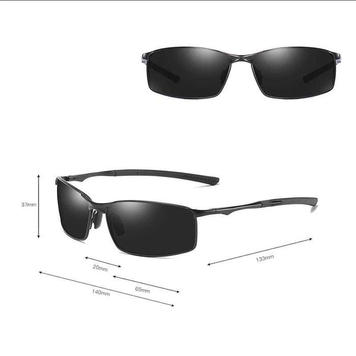 Ochelari de soare polarizati antireflex cu rama metal pentru bărbați