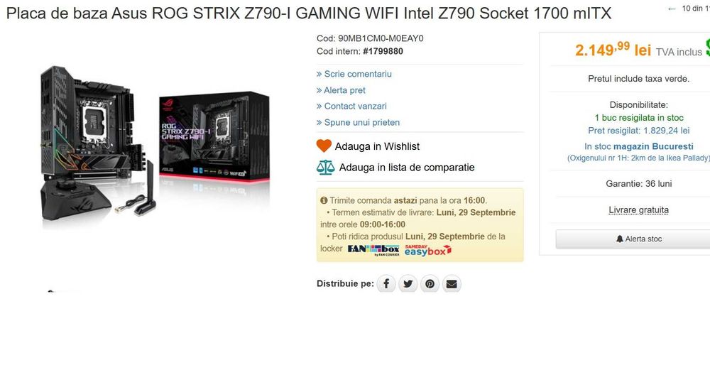 Unitate PC Gaming I7 / 32GB DDR5 / 2TB  NVME / MSI RTX 4080 / WI-FI