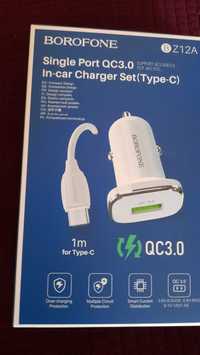 Incarcatoare auto fast charge 3A adaptor +cablu type c incarcare