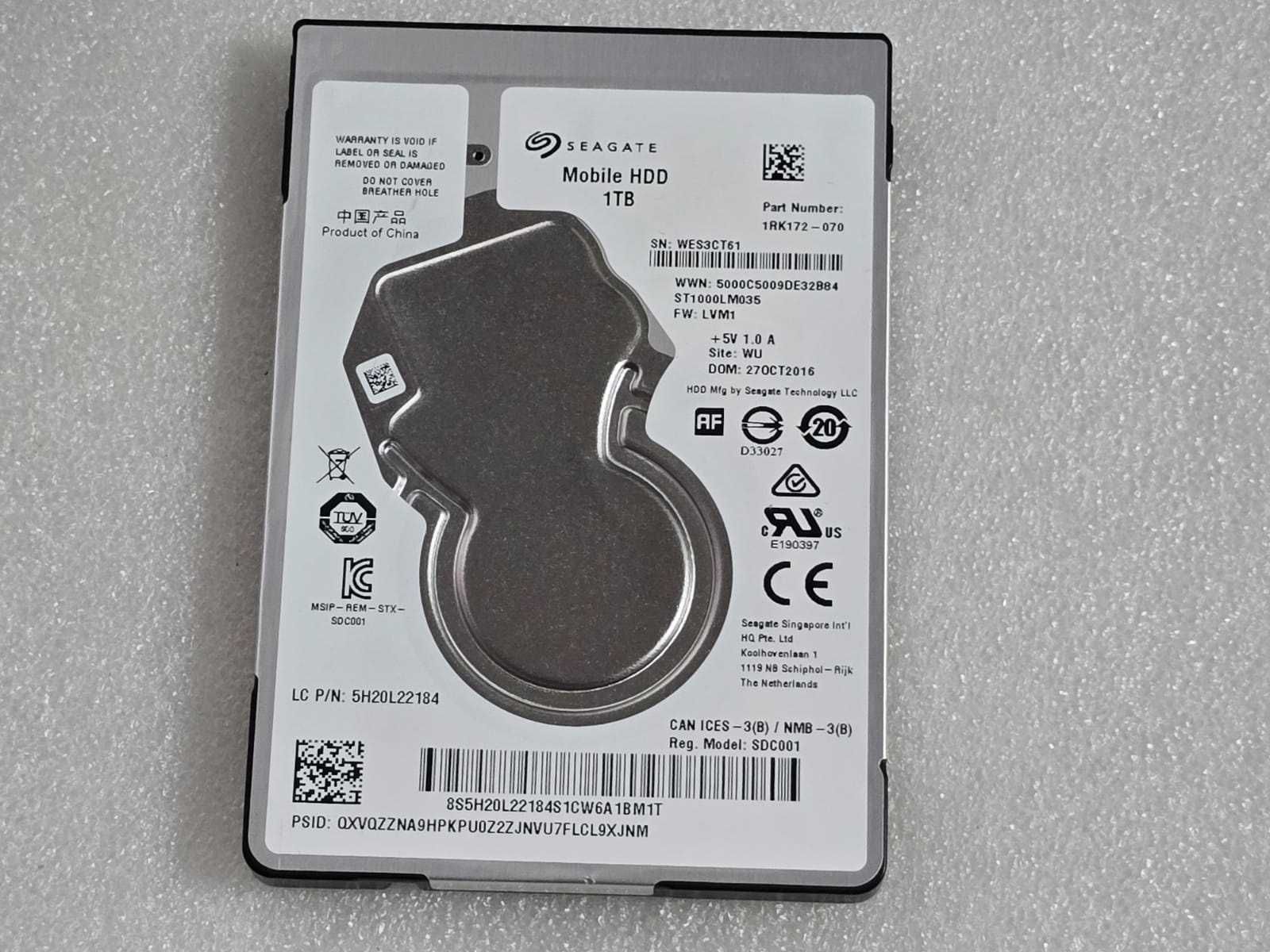 Hard disk laptop Seagate 1TB SATA3 5400RPM, 128MB, 2.5 inch, slim, 7mm