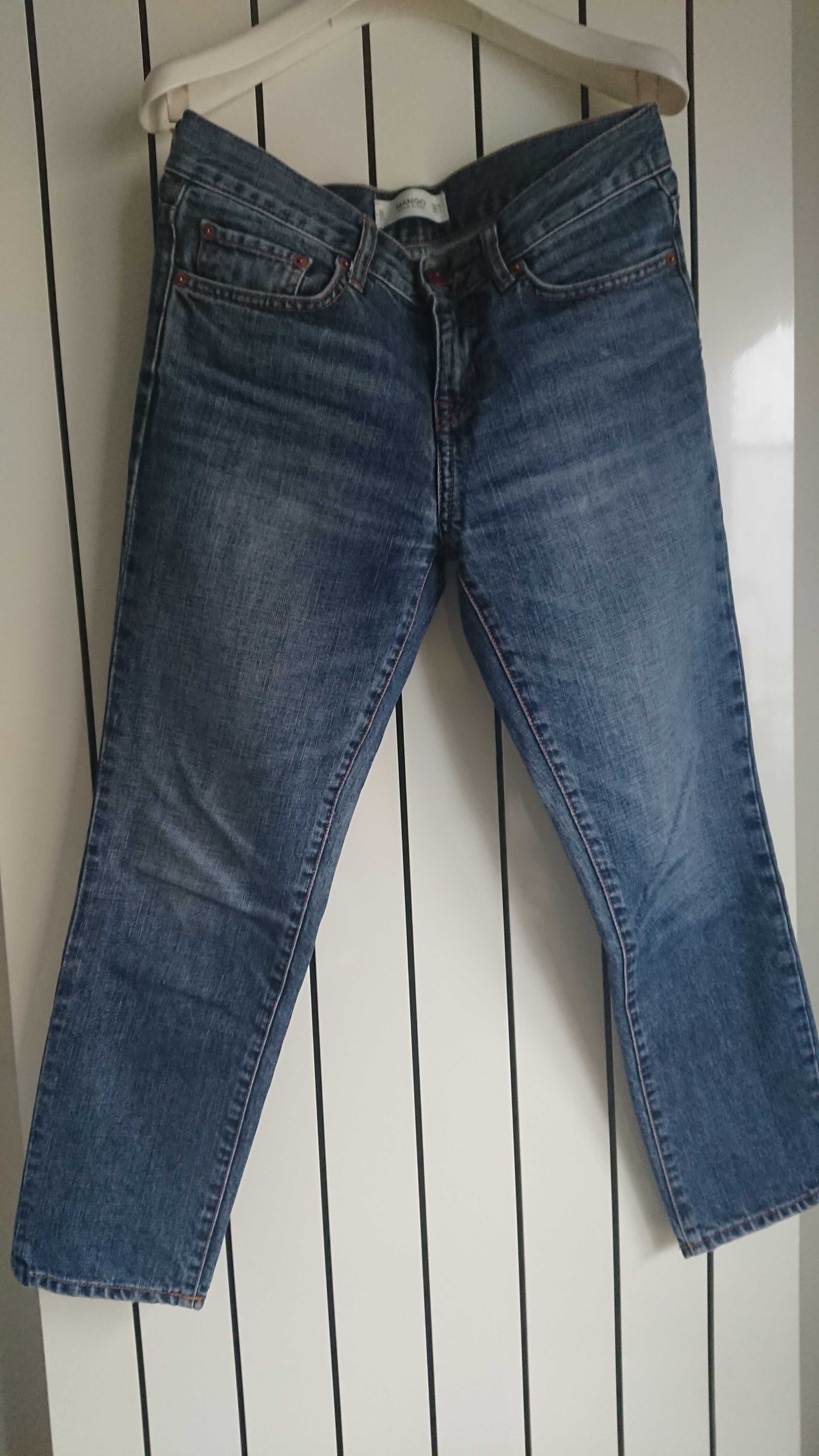 Jeans regular fit, marime XS/34, marca MANGO, culoare albastru