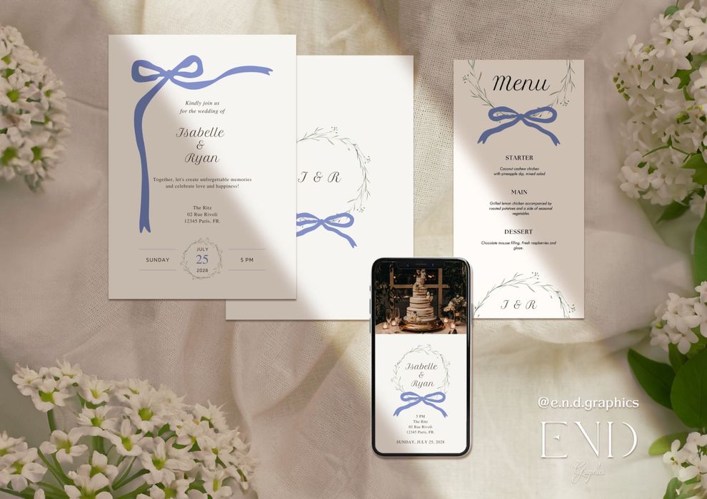 Papetărie evenimente, nunta, botez - Meniuri, invitații, numere mese