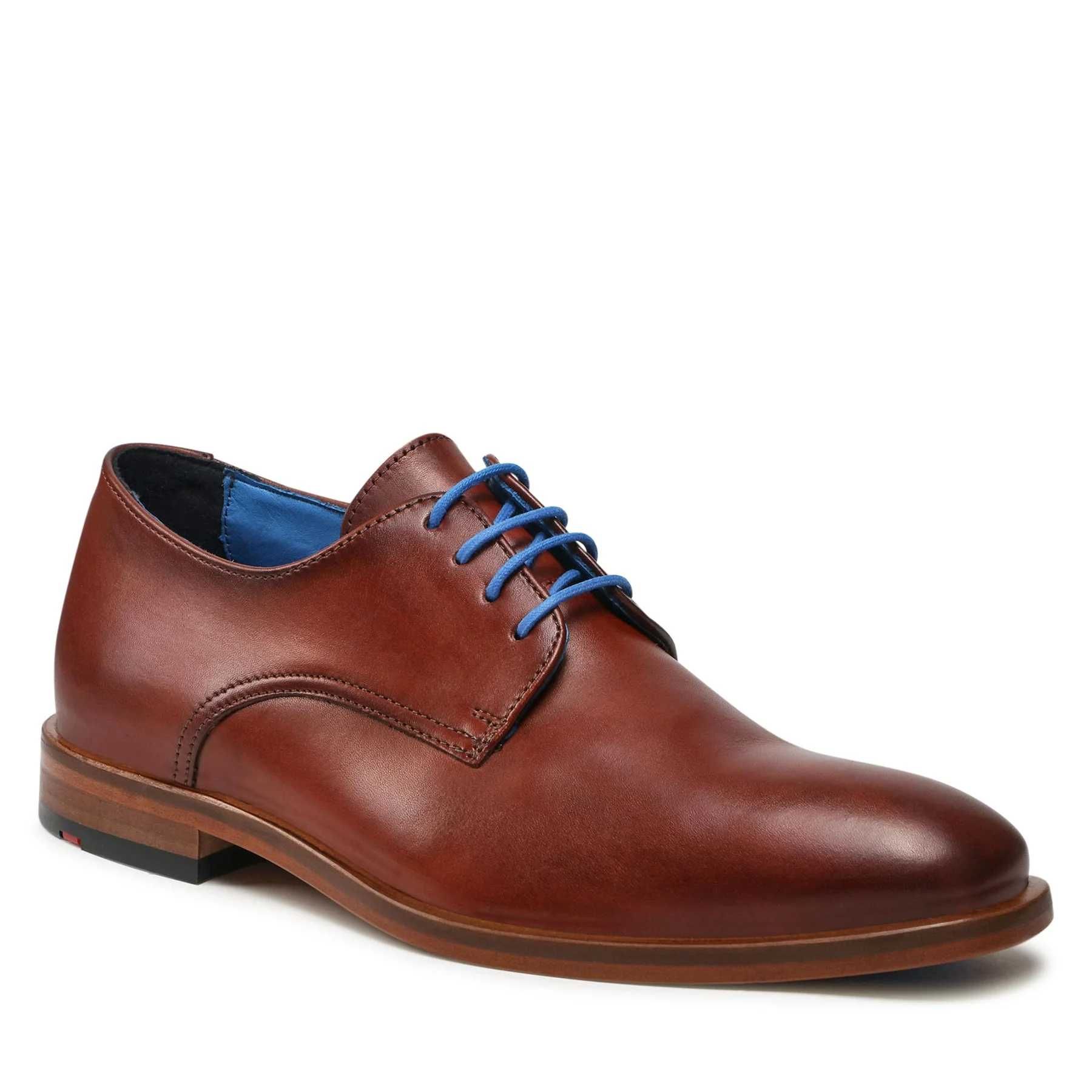 Pantofi derby 43.5 44 plain toe premium LLOYD NOI piele naturala moale