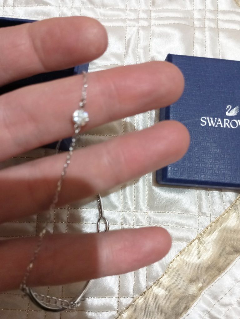 Brățară Swarovski infinity,placata in rodiu