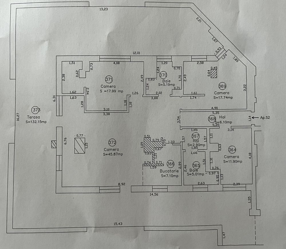 Penthouse, 4 camere, Torontalului 120mp utili + 132 mp terasa