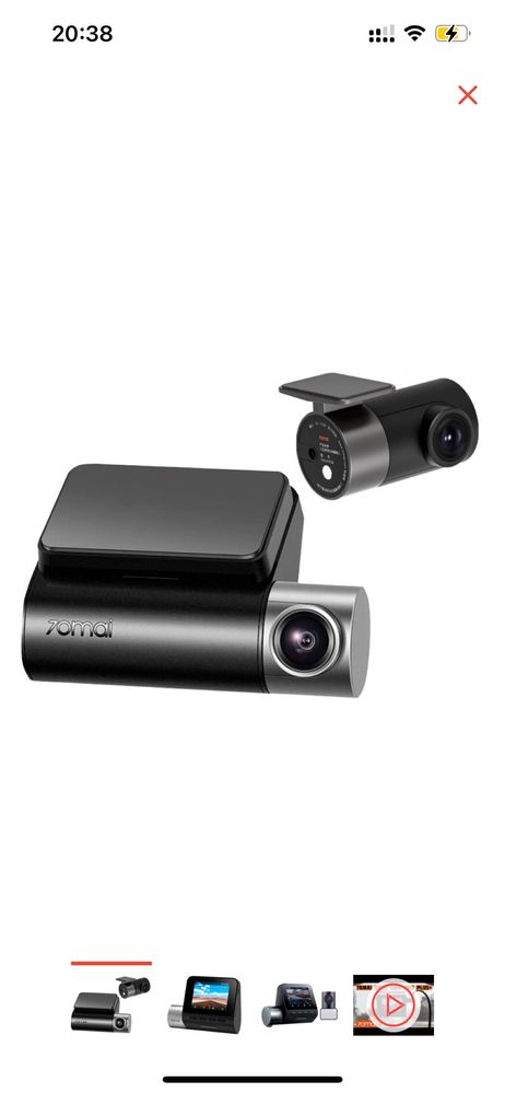 Видеорегистратор 70mai dash cam pro plus+ a500s gps  с камерой заднего