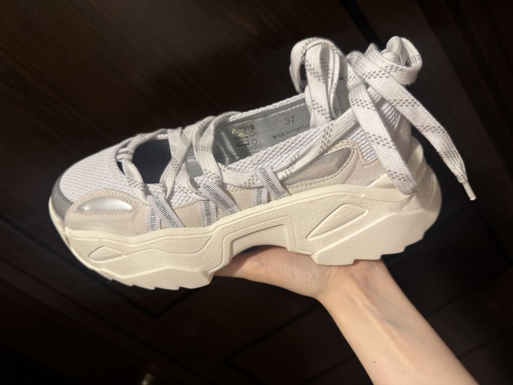 White Lace Up Ballerina Sneaker - Lazy Oaf