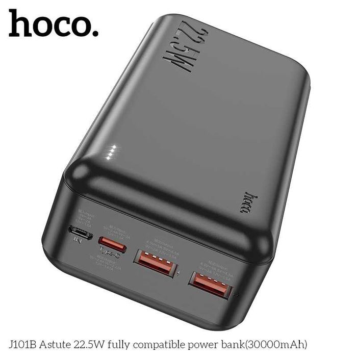 Hoco J101B Astute Power Bank 30000mAh Fast Charging 22.5W+PD20W QC3.0