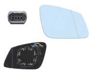 Geam oglinda Bmw Seria 1, 2011-, Bmw Seria 2, 2014-, Seria 3/3 Gt, 2012-; I3, 2013-; , Seria 4 /4 Gc, 12.2013-, X1, 2012-; partea Dreapta, sticla albastra, asferica, cu incalzire, 4 pini