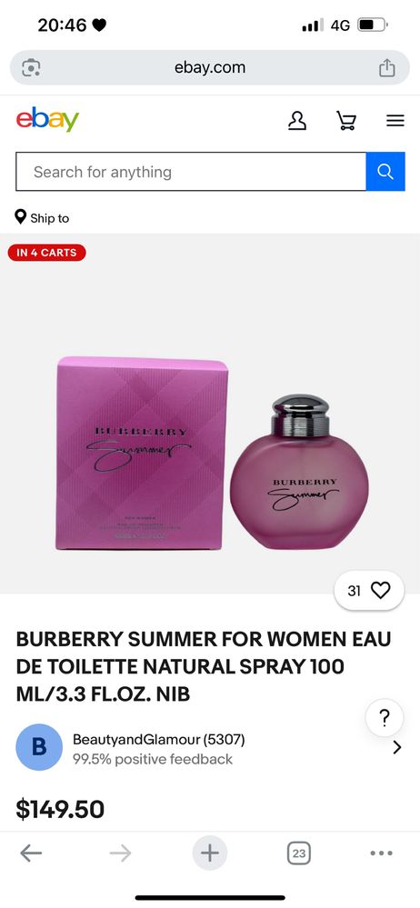 Парфюм burberry summer