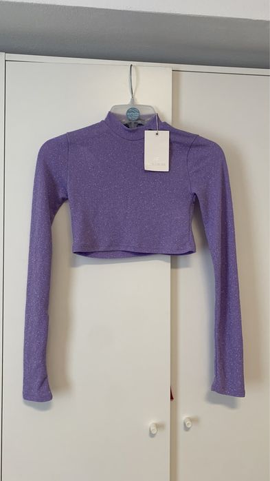 Bluzz crop pull&bear cu sclipici