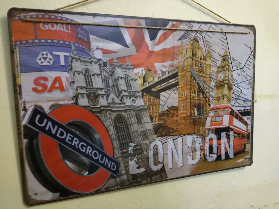 Метална ретро табела Лондон от Англия 30 см х 20 см