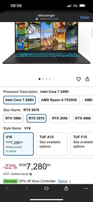 Laptop Gaming Asus V16 V3607VP