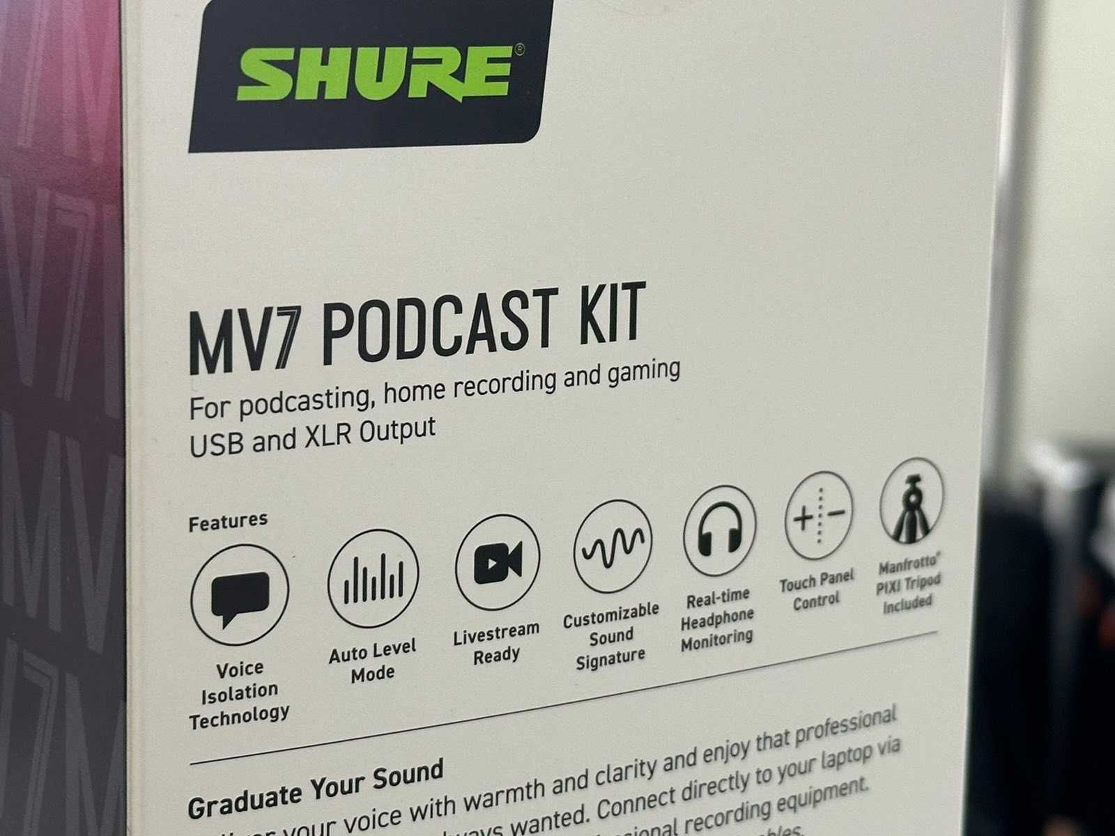 Запечатан Микрофон Shure MV7 Podcast