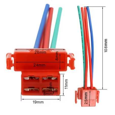 Releu pornire șî Mufa releu pornire ATV CF Moto 400 450 520 --- 1000
