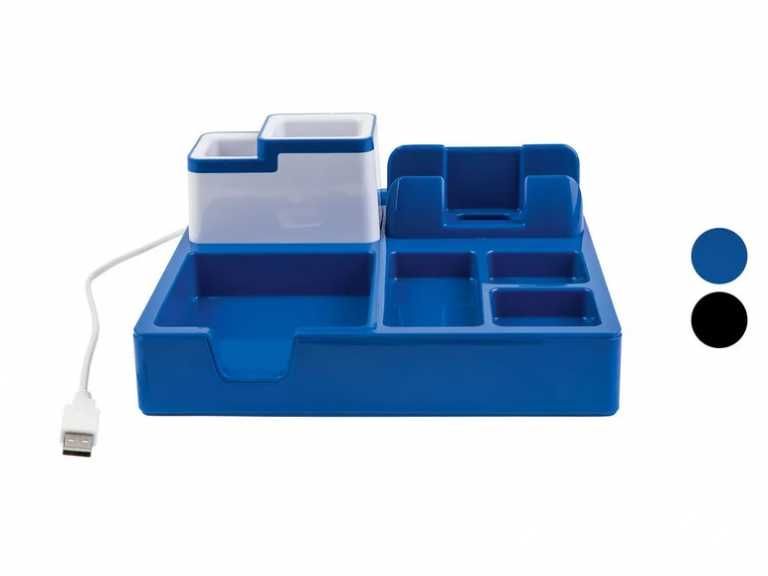 Organizator de birou cu suport telefon cu 3 USB hub usb