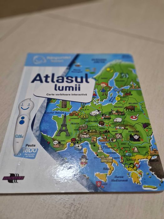 Set Raspundel Istetel creion, carte engleza si atlasul lumii