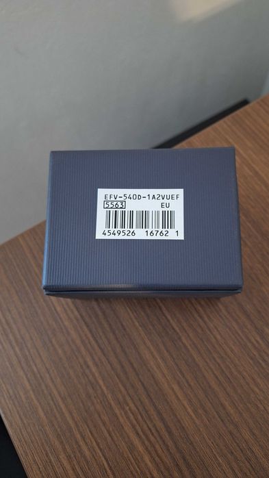 Мъжки Часовник Casio Edifice EFV 540D Кожена каишка Тъмносин