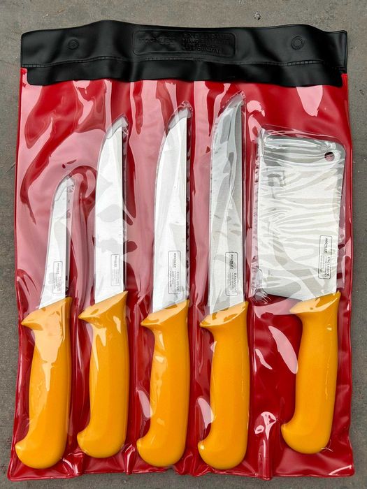 Комплект професионални месарски каспски ножове, 5 броя