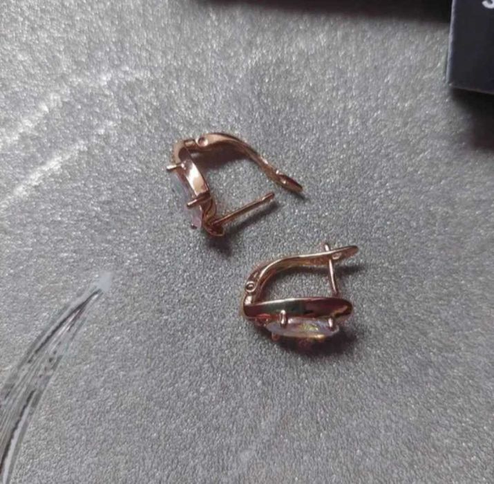 Cercei otel inoxidabil placat cu aur 18K