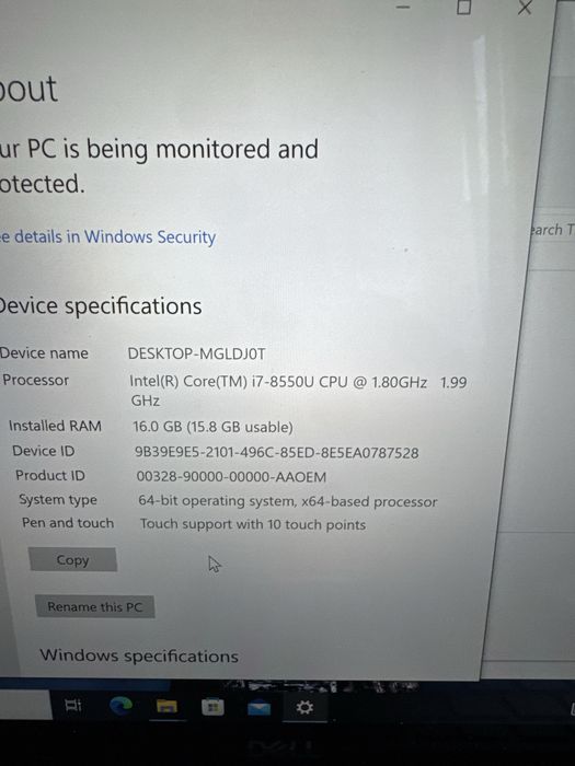 Laptop Dell XPS 13 i7 16GB SSD