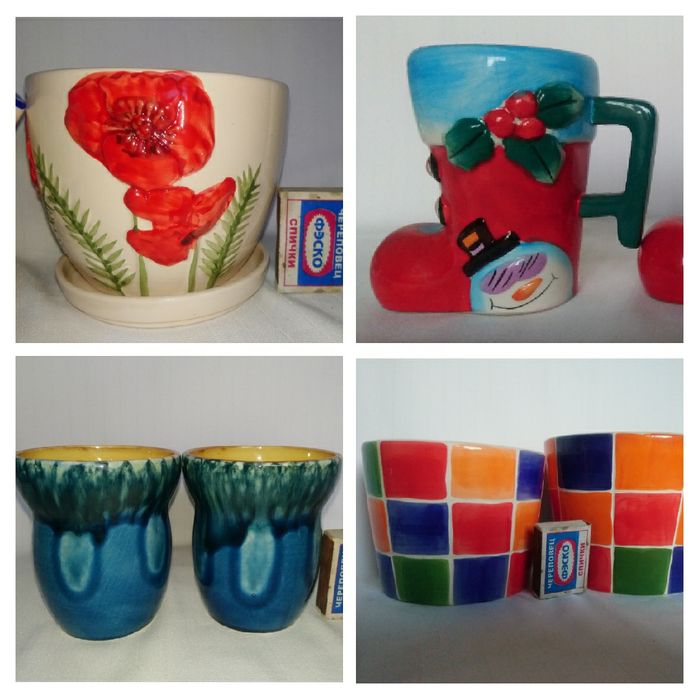 Горшки. Кашпо. Керамика , глазурь. Можно для суккулент .