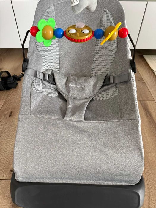 Fotoliu balansoar 2 în 1 Moby-Sistem LILY - gri